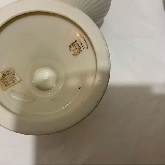 Vintage Lenox USA Porcelain - Long Neck Potbelly Vase Footed 24k & candle holder - Picture 6 of 13